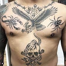 breastplate females chest tattoos