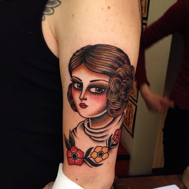 Princess leia tattoo for that childhood fantasy in you
