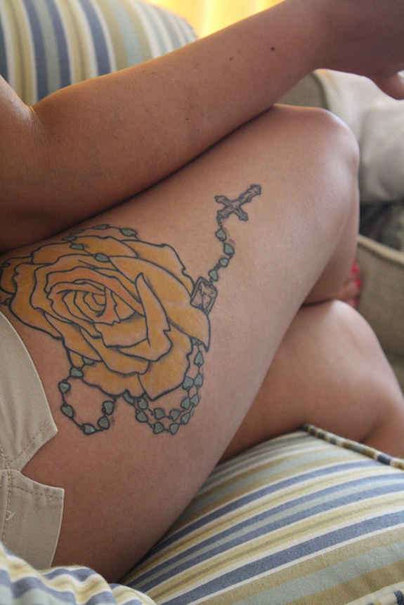 salice rose rosary tattoo