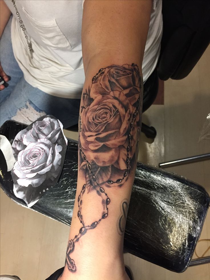 salice rose rosary tattoo