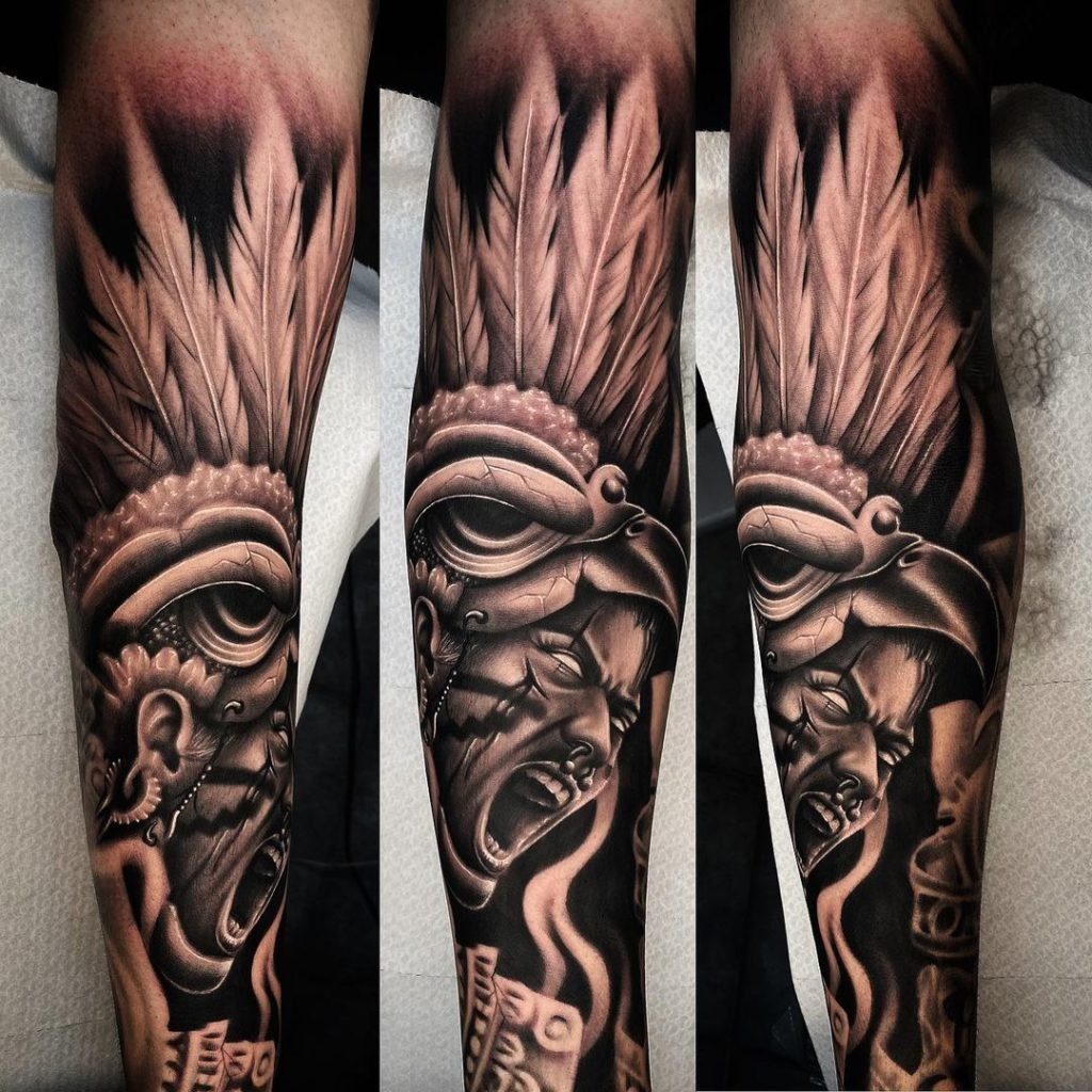 aztec god of death tattoo 
