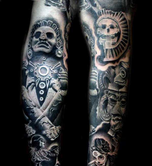 aztec god of death tattoo 