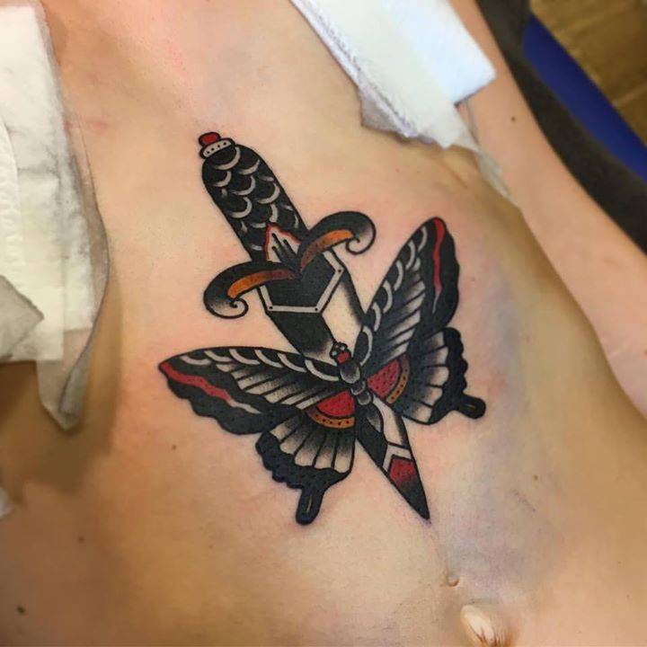 butterfly knife tattoo