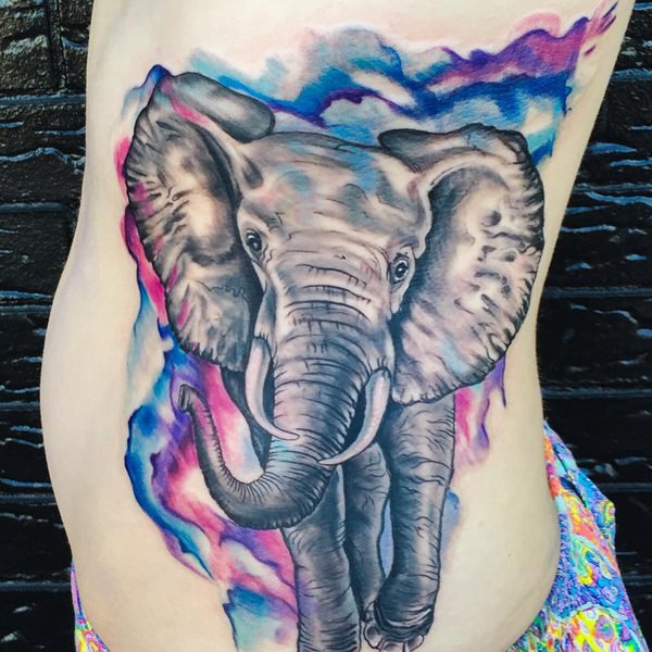 Japanese elephant tattoo