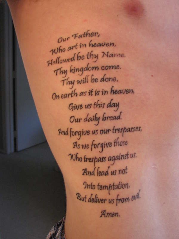 lords prayer tattoo