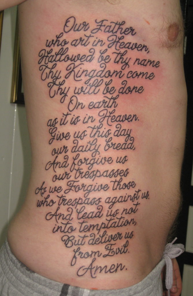 lords prayer tattoo