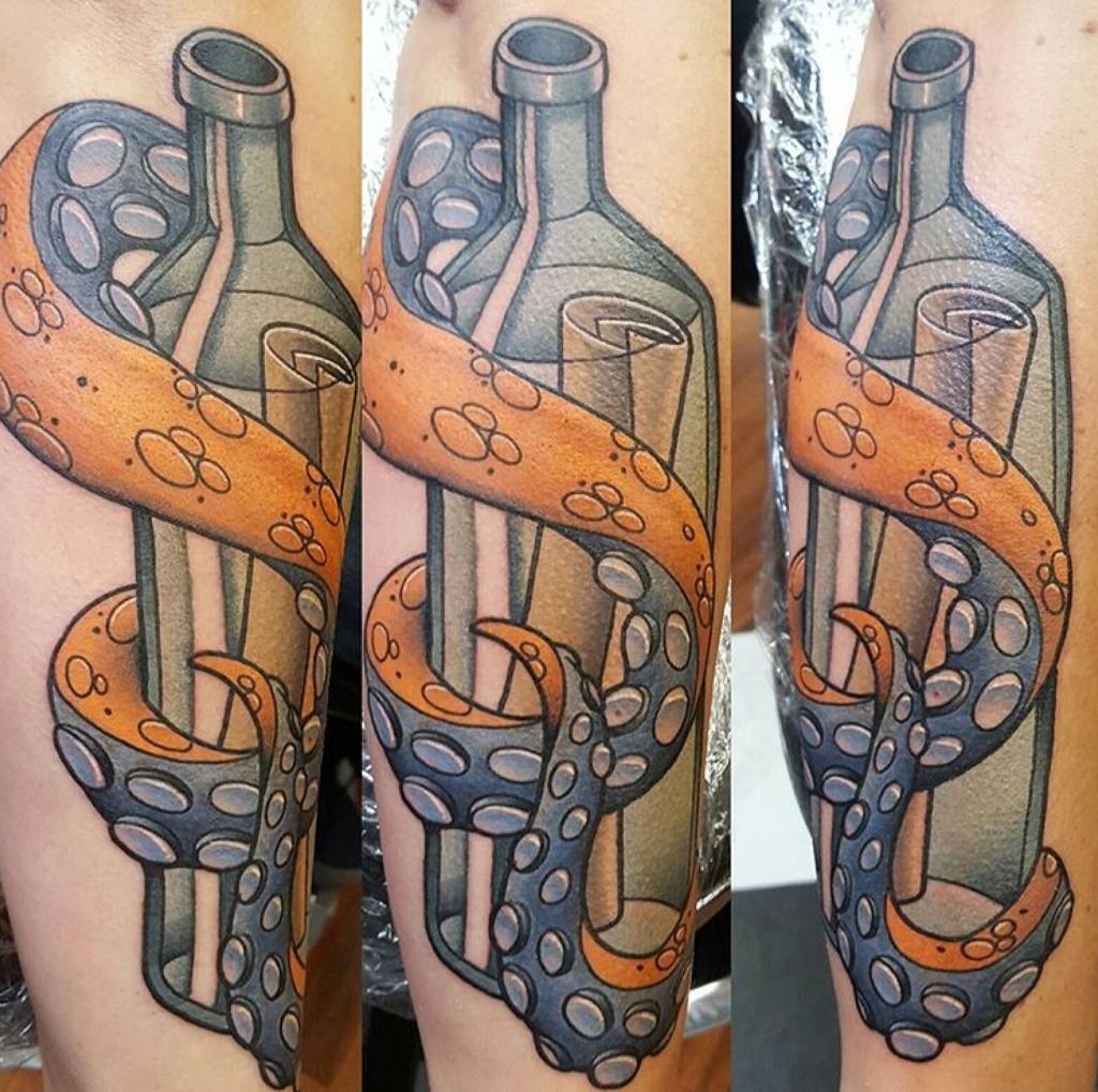 Message in a bottle tattoo 