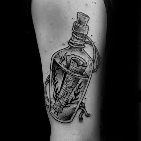 Message in a bottle tattoo