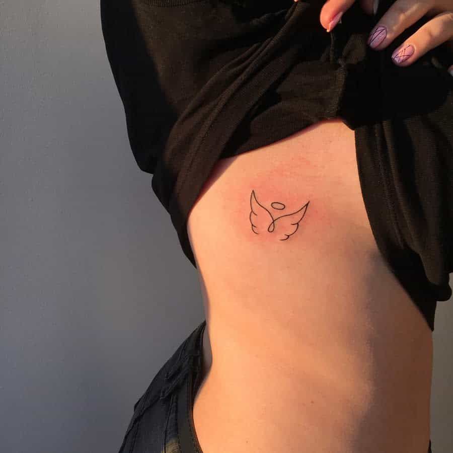 minimalist angel tattoo