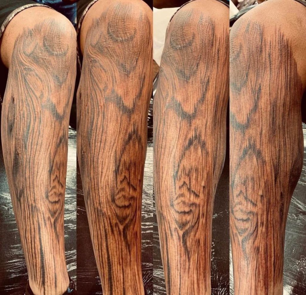 wood grain tattoo