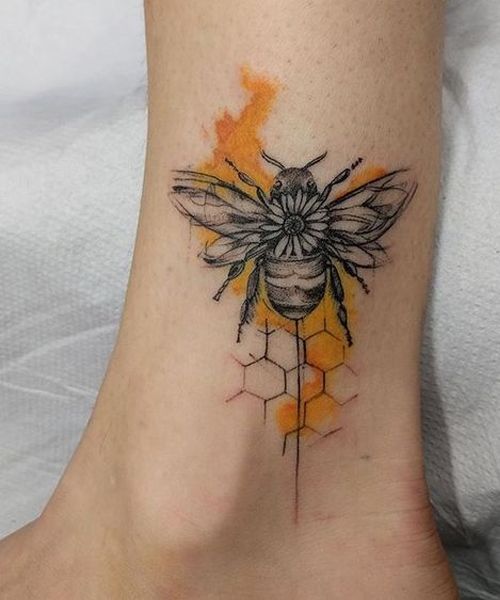 Vintage bee tattoo