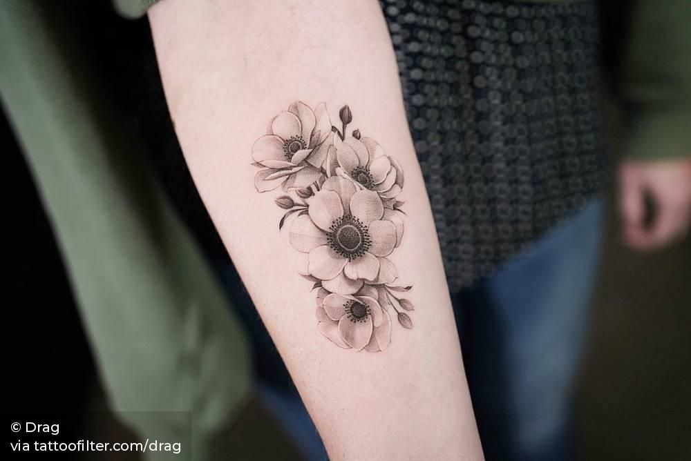 anemone flower tattoo