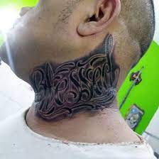 blessed neck tattoo