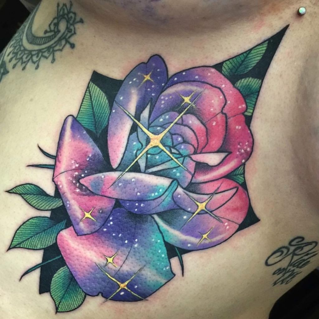 galaxy rose tattoo