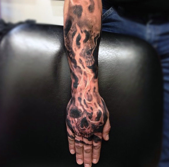 ghost flame tattoo