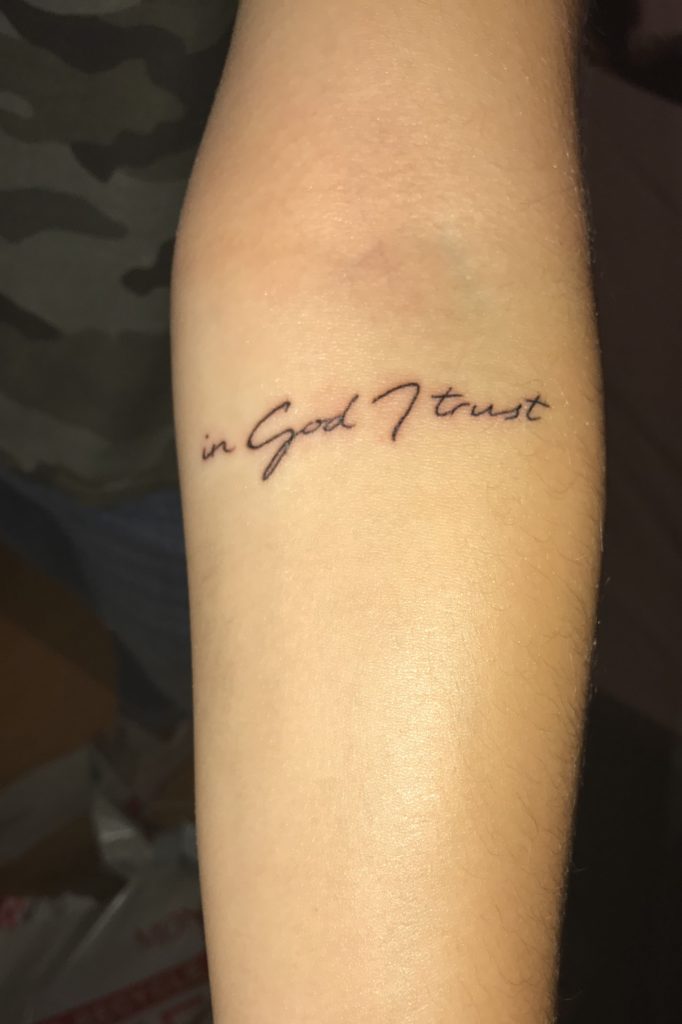 in god i trust tattoo