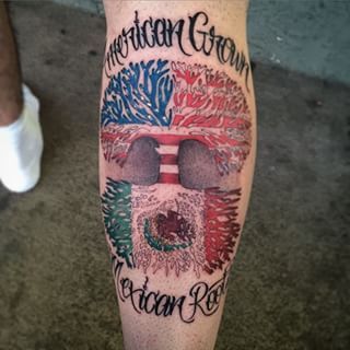 mexican american flag tattoo