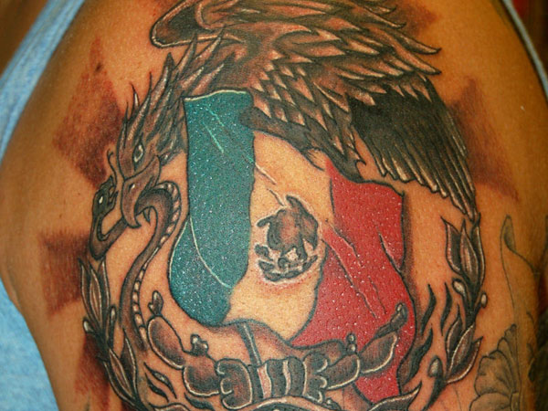 mexican american flag tattoo