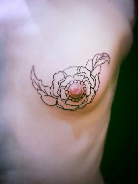 nipple tattoos flowers