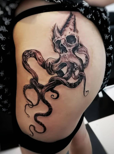 octopus skull tattoo