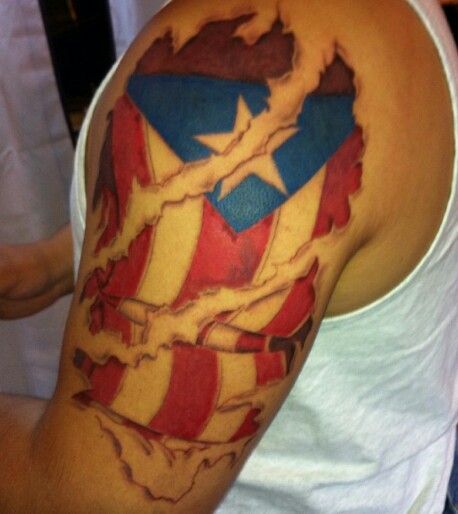puerto rican flag tattoo