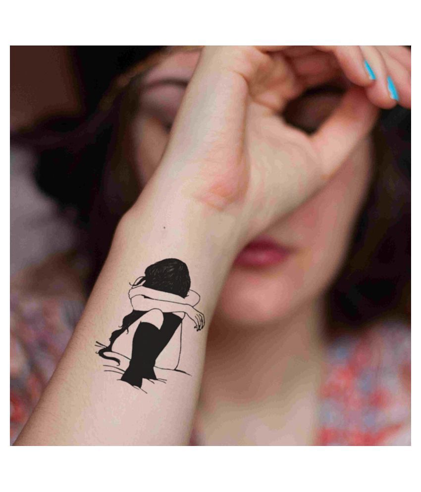 sad girl tattoo
