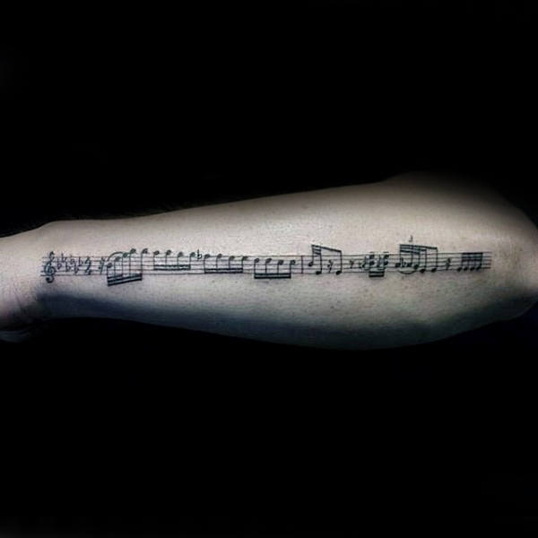 sheet music tattoo