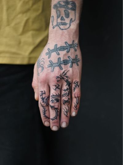 trippy stick and poke tattoos designs