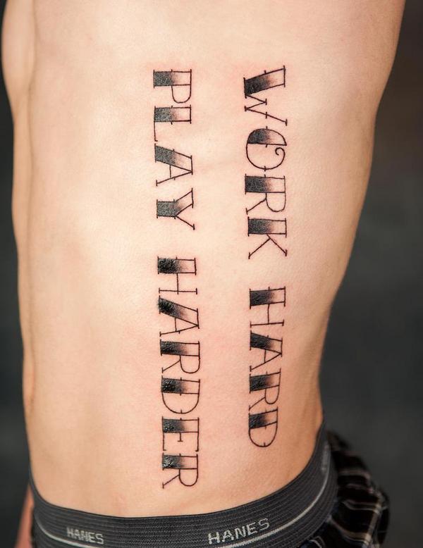 Work harder tattoo