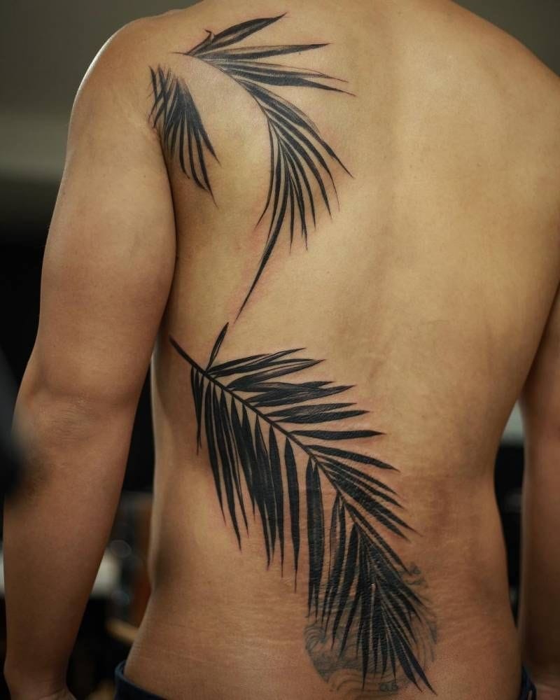 Palm leaf tattoo