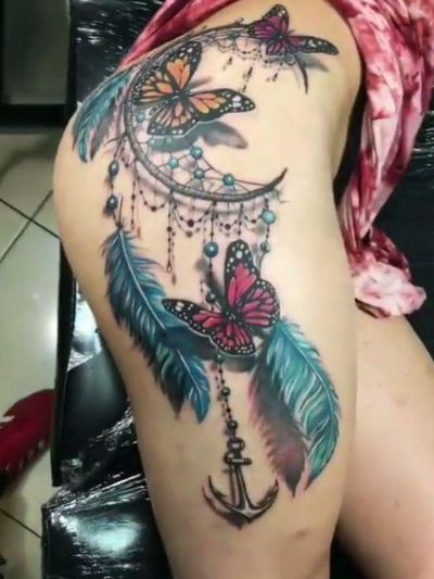 butterfly dream catcher tattoo