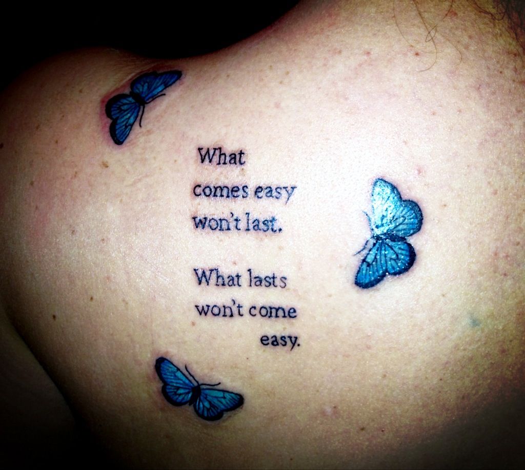 butterfly tattoo with quote
