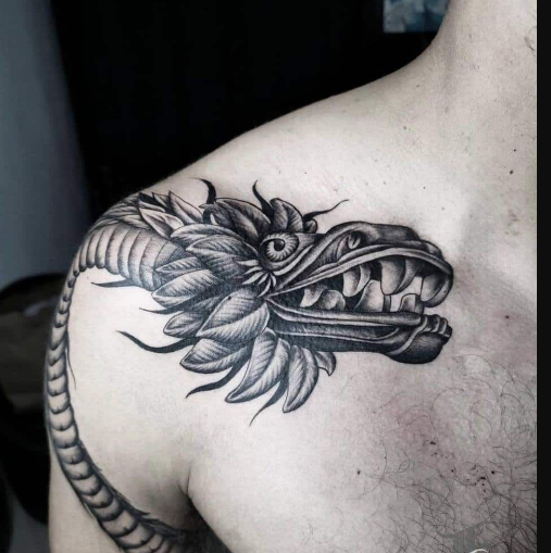 Aztec snake tattoo