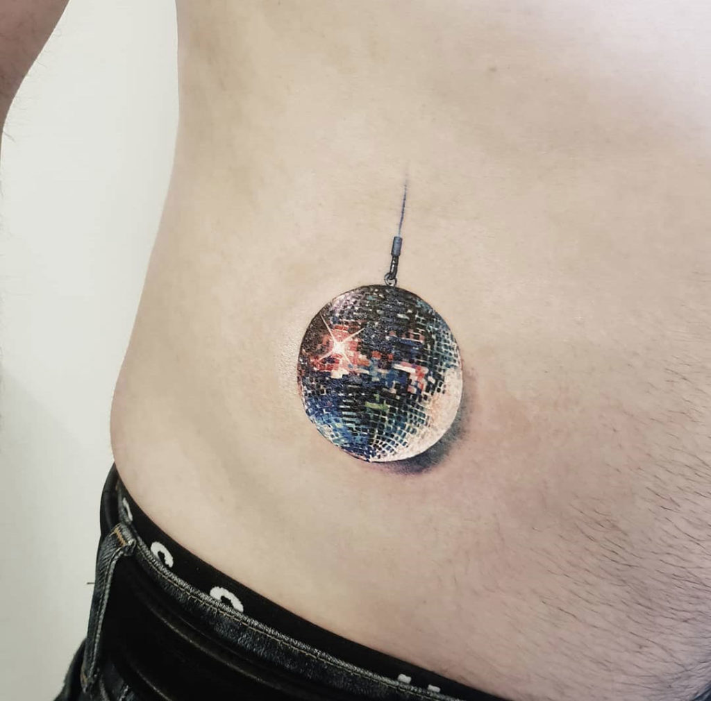 disco ball tattoo
