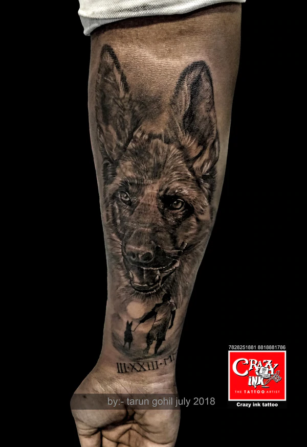 german shepherd tattoo