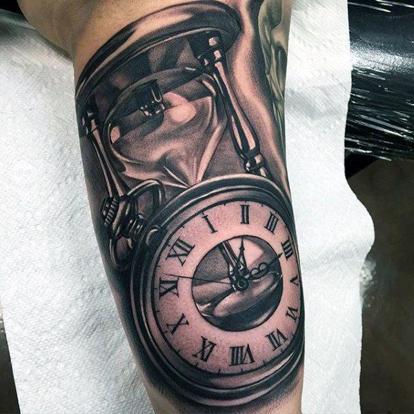 Clock tattoo stencil