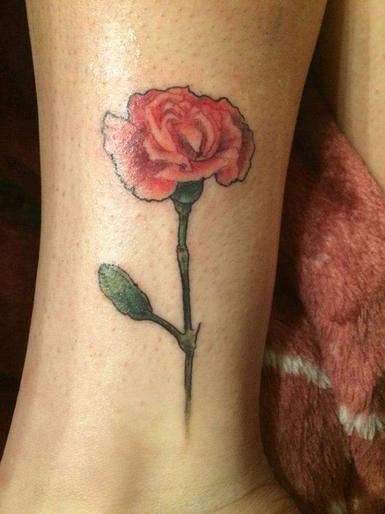 pink carnation tattoo