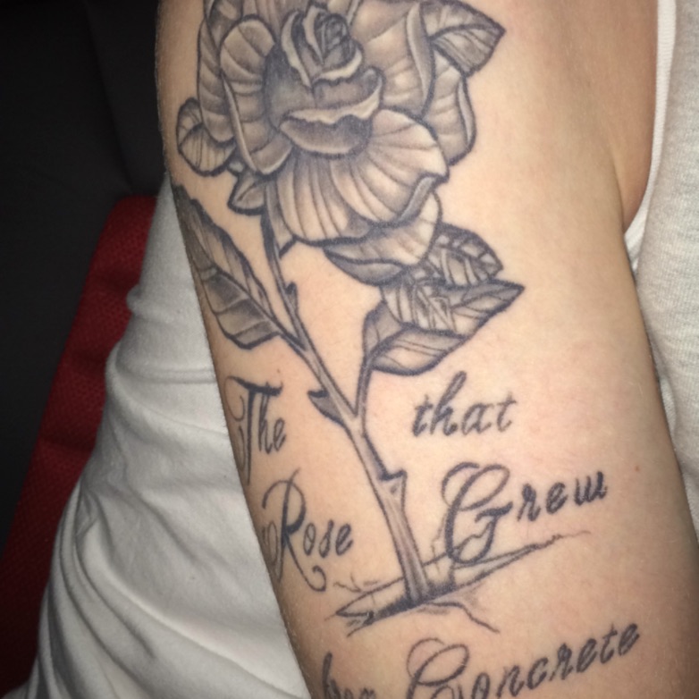 rose that grew from concrete tattoo