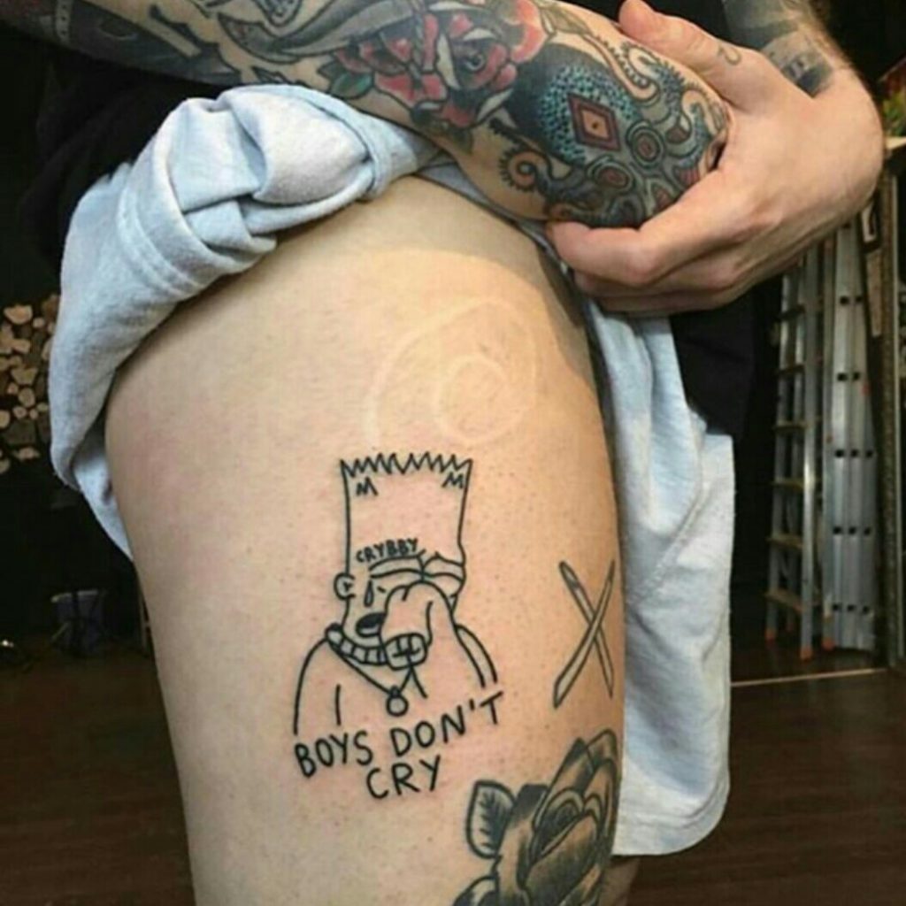 sad boy tattoo