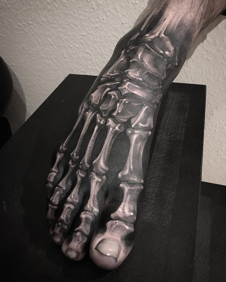 skeleton foot tattoo