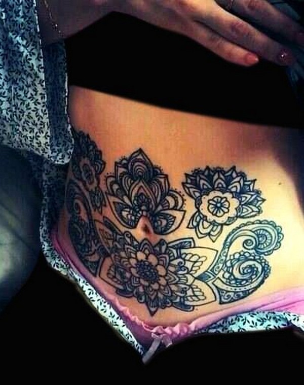 stomach tattoos to cover stretch marks