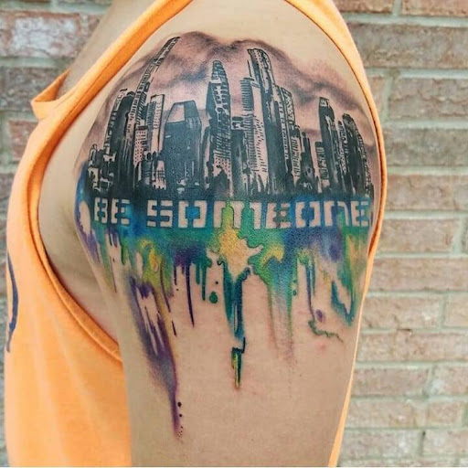 Houston skyline tattoo