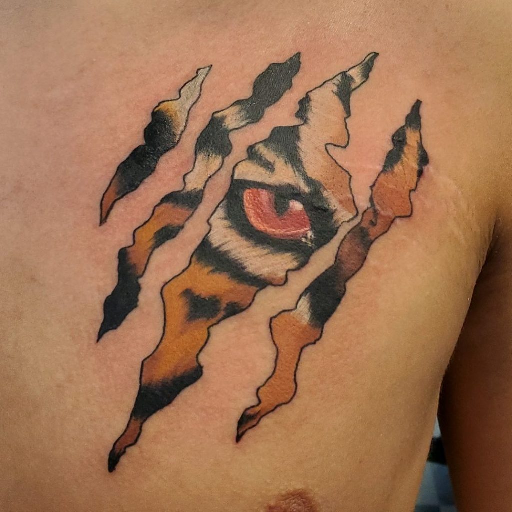 Tiger claw tattoo