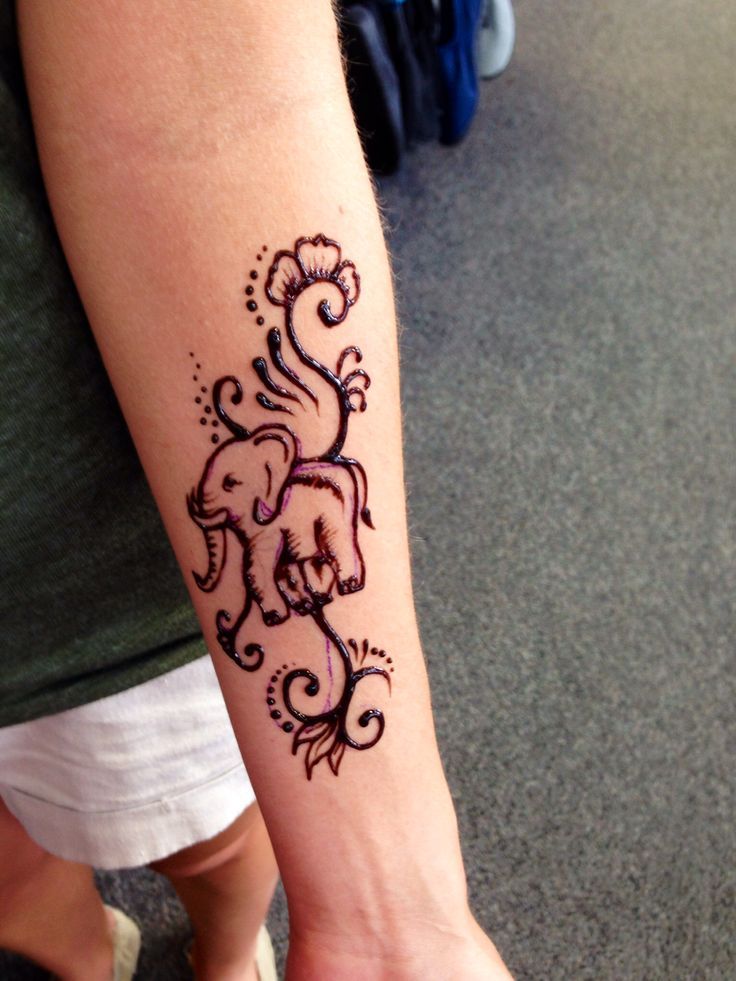 Elephant henna tattoo