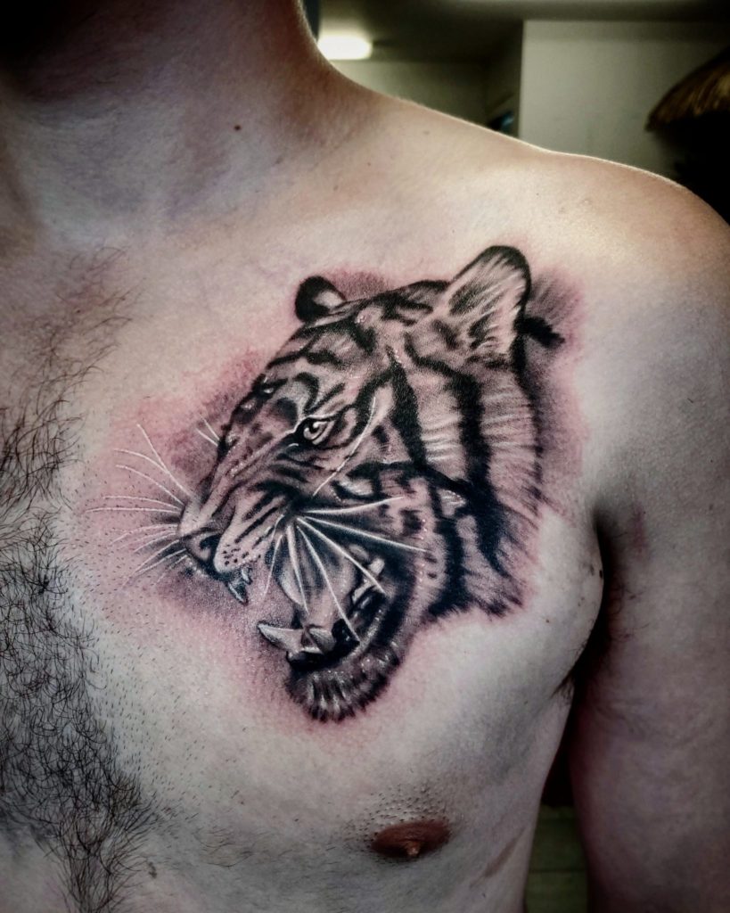 Realistic tiger tattoo