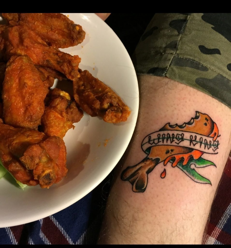Chicken wing tattoo