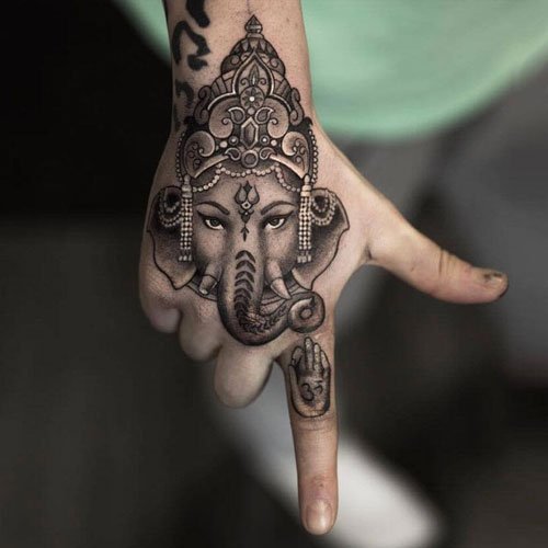 Elephant henna tattoo
