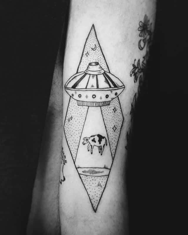 Alien abduction tattoo