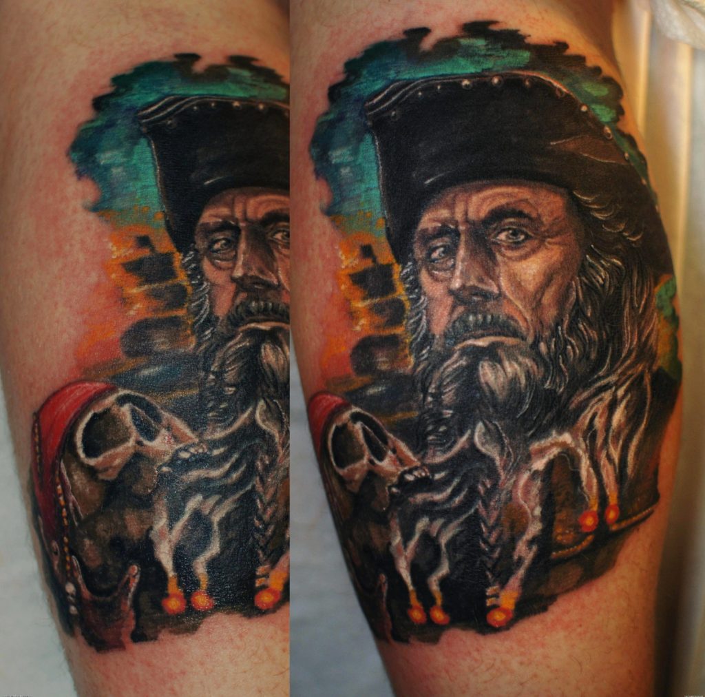 Pirate face tattoo