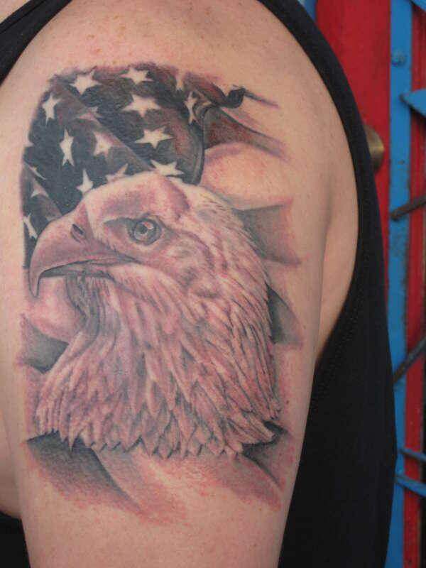eagle and flag tattoo